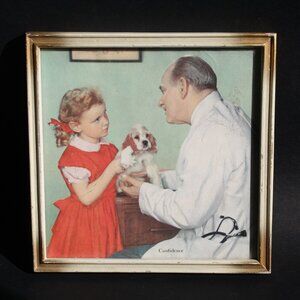 Vintage Art weird Art Odd Art Gallery wall 1960s girl with dog art